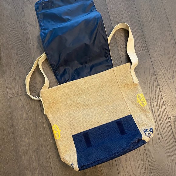 Beach Picnic Beer Towel Corona Burlap Shoulder Bag Strap Flap Satchel - Picture 3 of 5